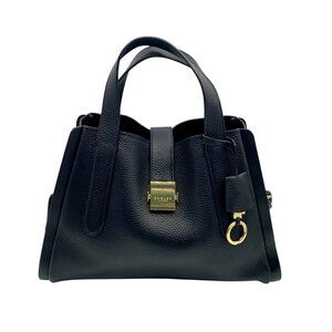 Radley London Black Pebbled Leather Sloane Street Convertible Satchel Bag